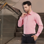 Elegant Pink Cotton Men's Shirt - Image 5