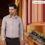 Pastel Purple Men's Printed Cotton Shirt