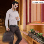 Pastel Purple Men's Printed Cotton Shirt - Image 3