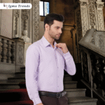 Lilac Textured Men's Shirt - Image 3