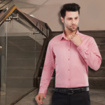 Elegant Pink Cotton Men's Shirt - Image 3