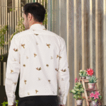 White Printed Cotton Men's Shirt - Image 2